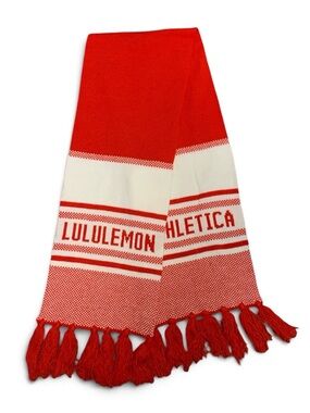 LULULEMON Red White Knit Scarf